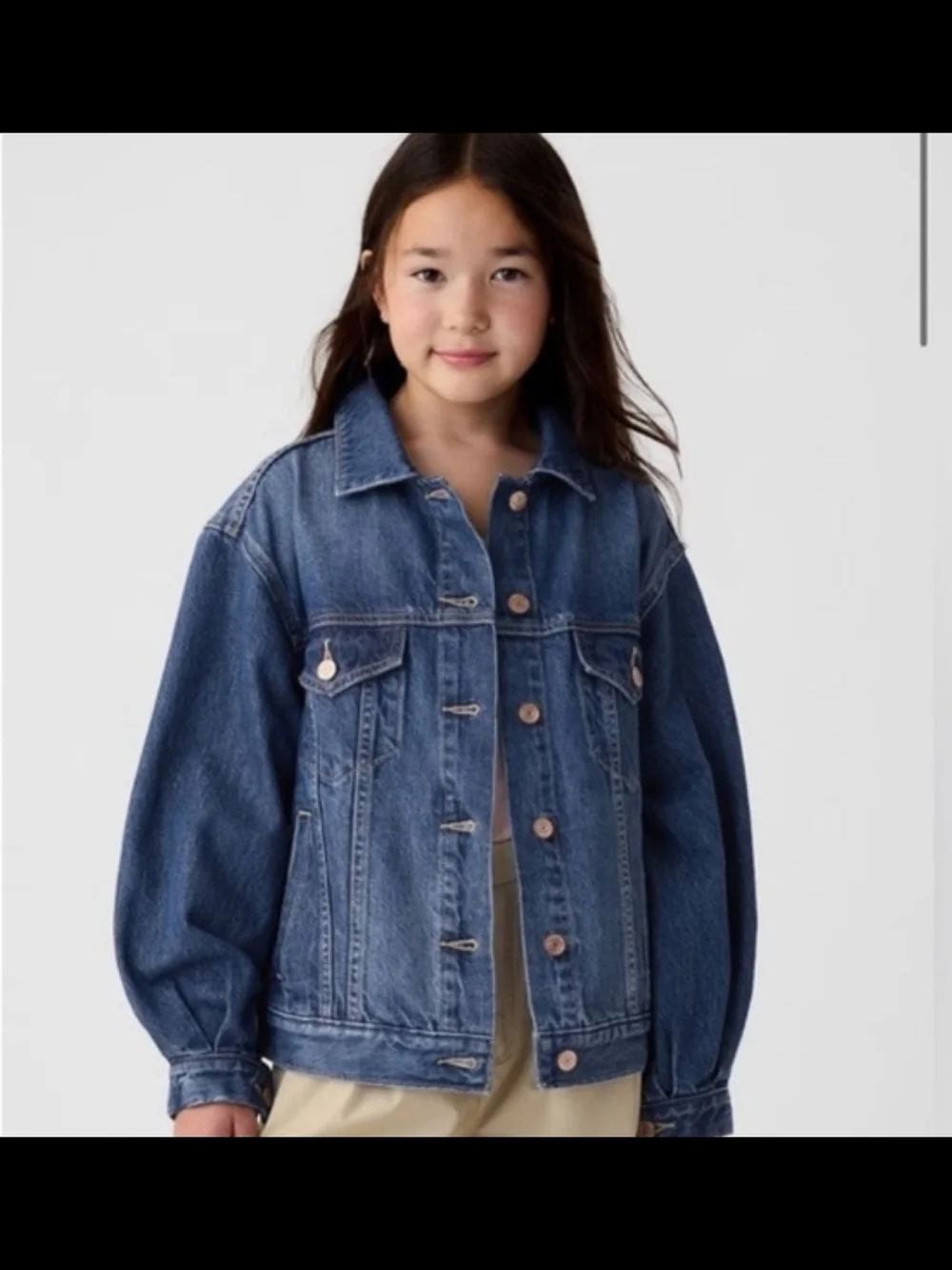 DOEN X GAP Girls Mid-Blue Denim Jean Jacket, L
